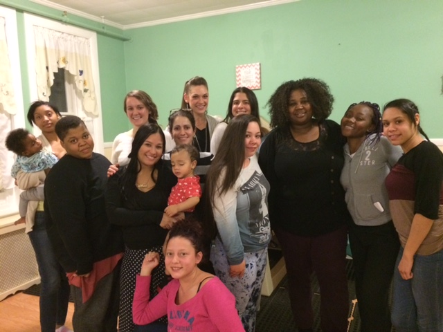 Lionheart's Clinical Director Beth Casarjian with
Power Source Parenting Group at Ruth House in Brockton