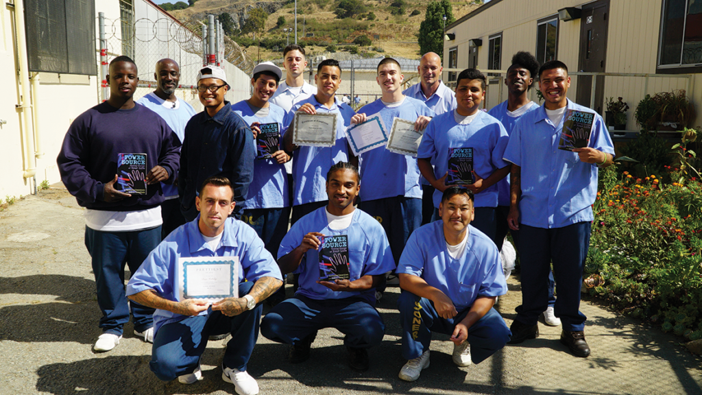 Young offender (18-24) Power Source program graduating class within San Quentin State Prison